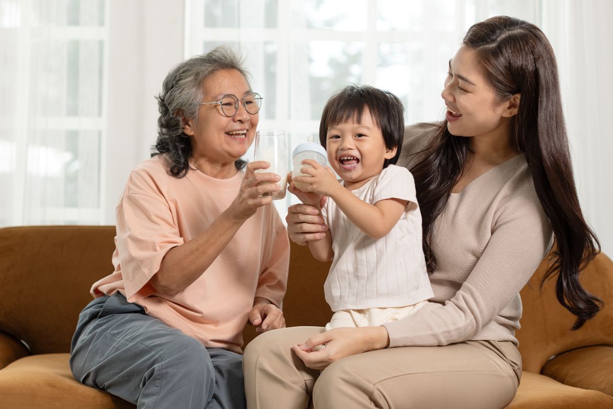 three generations of women